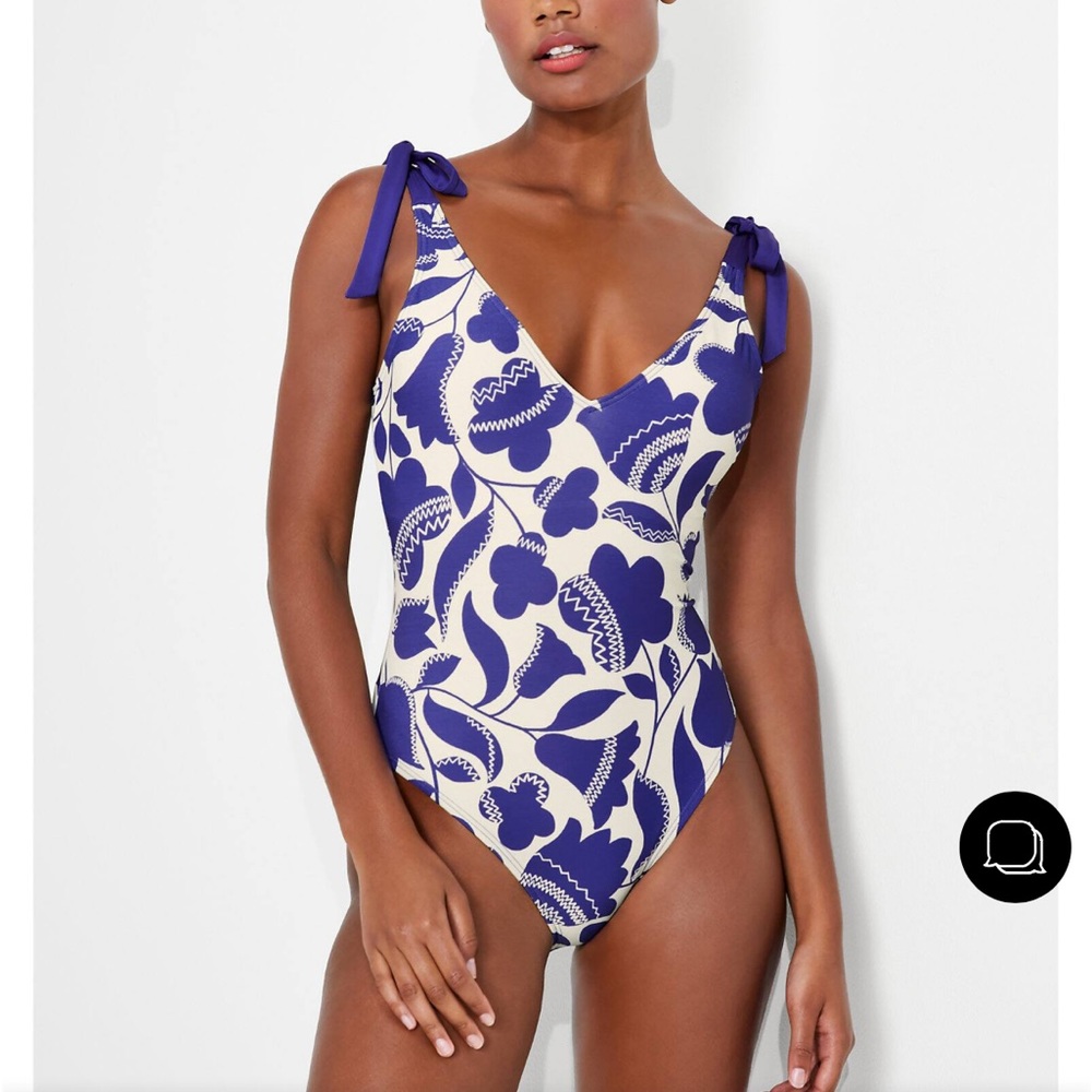 Kate Spade Zig Zag Floral Swimsuit - Large